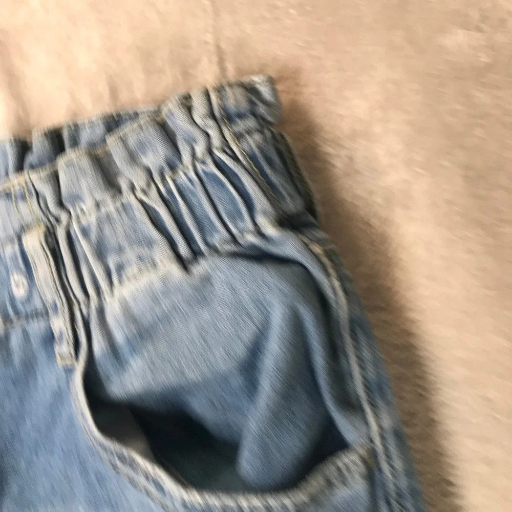 Wonderly Jeans Women 10 Light Blue Cropped Wide Leg Paperbag Elastic Waist Denim